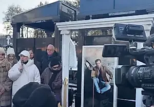 Открытие памятника Лёвкину на Троекуровском кладбище
