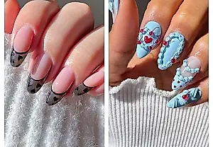 Хмурые сердца и цветы O'Keeffe: лучшие ногти недели