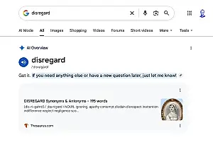 Google vuelve a meter la pata con la búsqueda con IA: «disregard» la deja fuera de juego