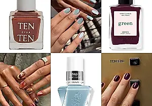 La manicura sale del cautiverio burdeos: azul hielo, oliva y oro «líquido»