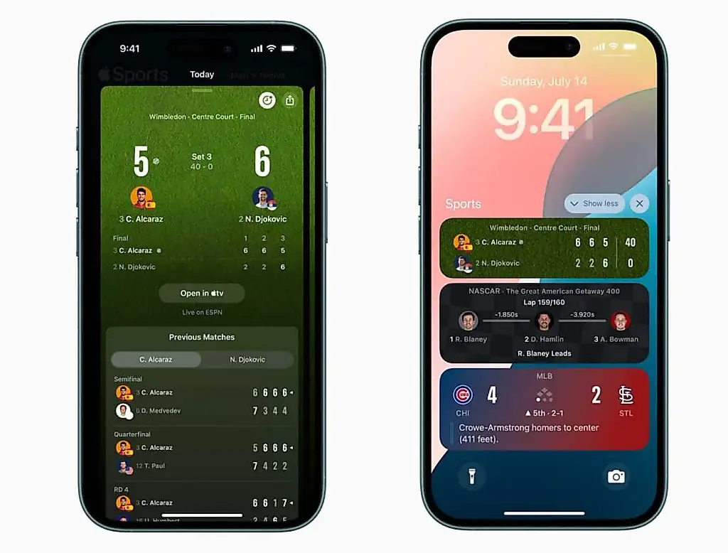 Apple Sports: Теперь с теннисом и бейсболом!