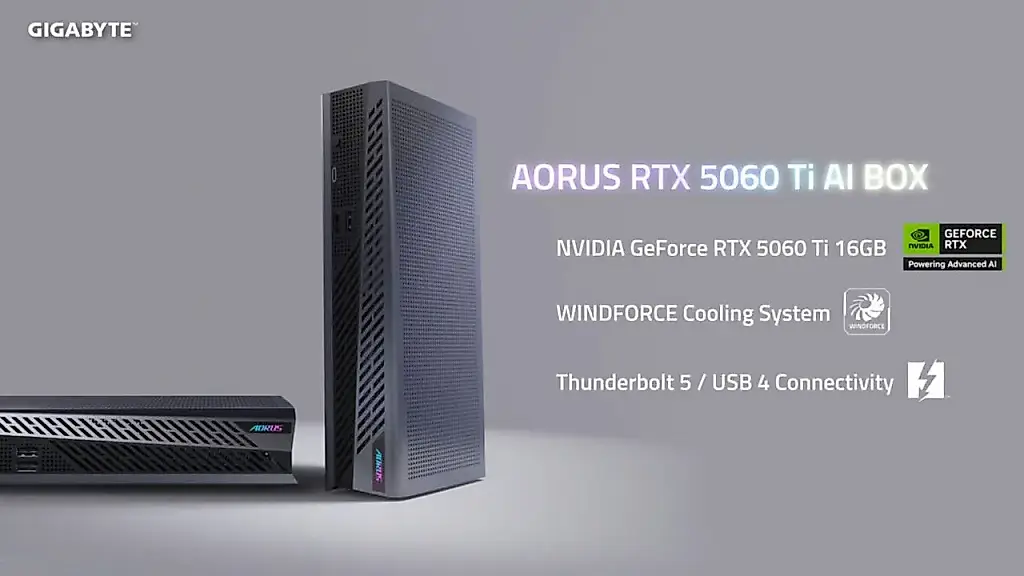 Gigabyte представила Aorus RTX 5060 Ti AI BOX: компактная внешняя видеокарта