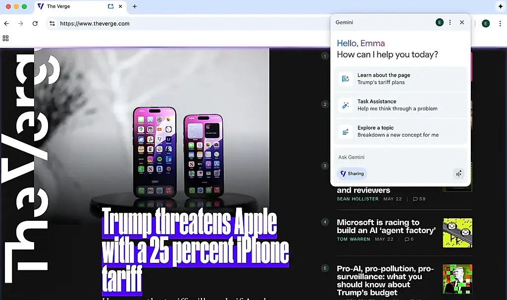 Google встраивает Gemini в Chrome: революция умных браузеров