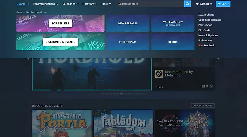 Valve обновляет меню Steam: навигация стала проще