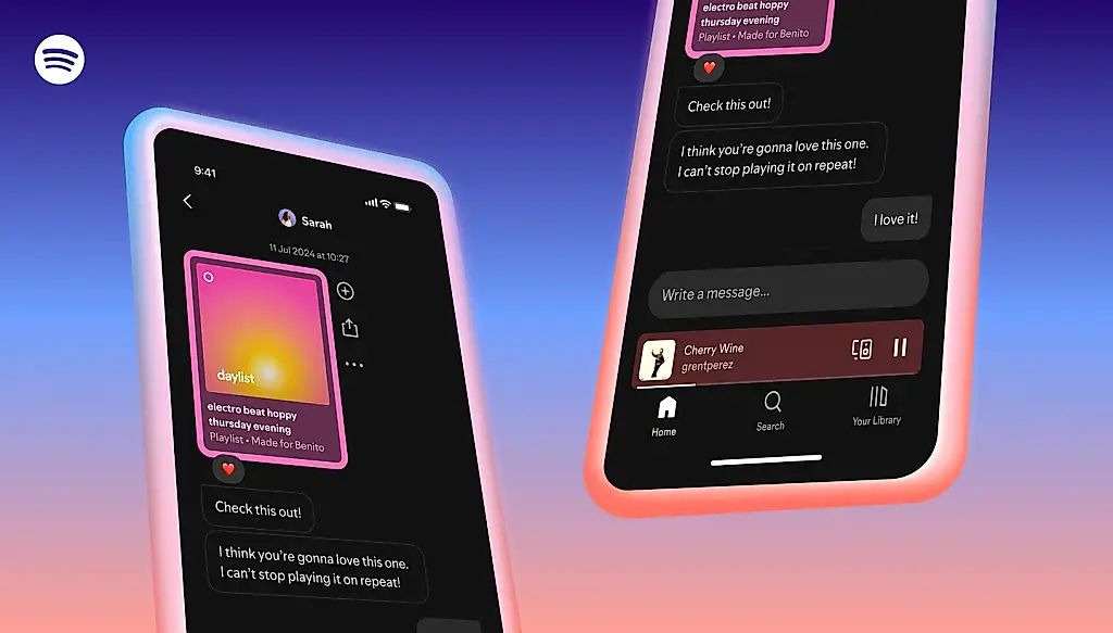 Spotify запускает личные сообщения
