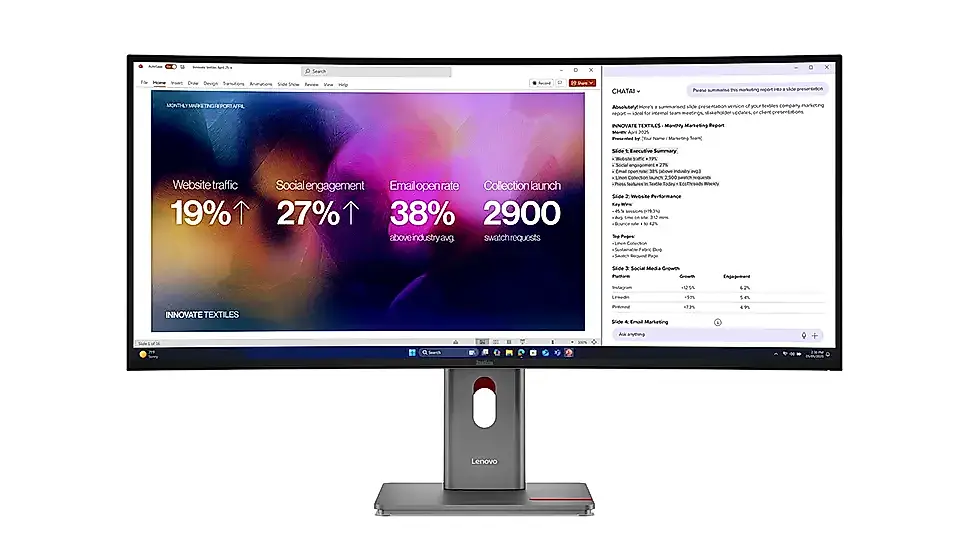 Lenovo заряжает монитор по максимуму и добавляет Ethernet