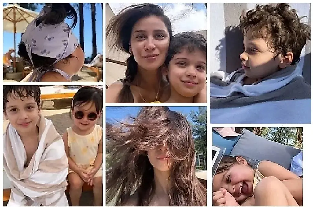 Un caballero y una risueña. Kurkova muestra cuánto han crecido sus hijos