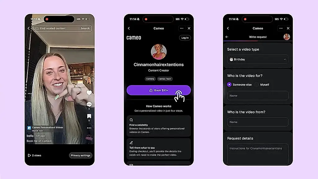TikTok y Cameo