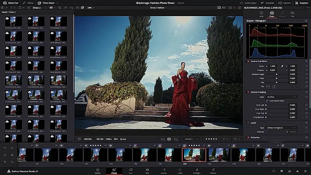 DaVinci Resolve 21 contra Lightroom