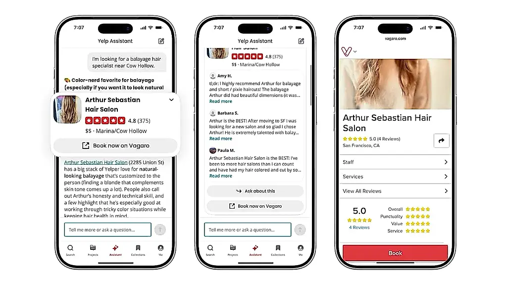 Yelp añade un asistente de IA para hacer reservas