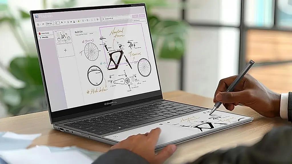 Un portátil con tinta electrónica caprichosa
