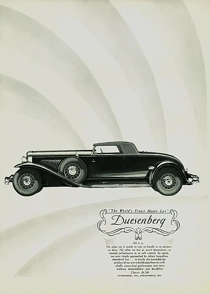 Duesenberg хвасталась скромностью
