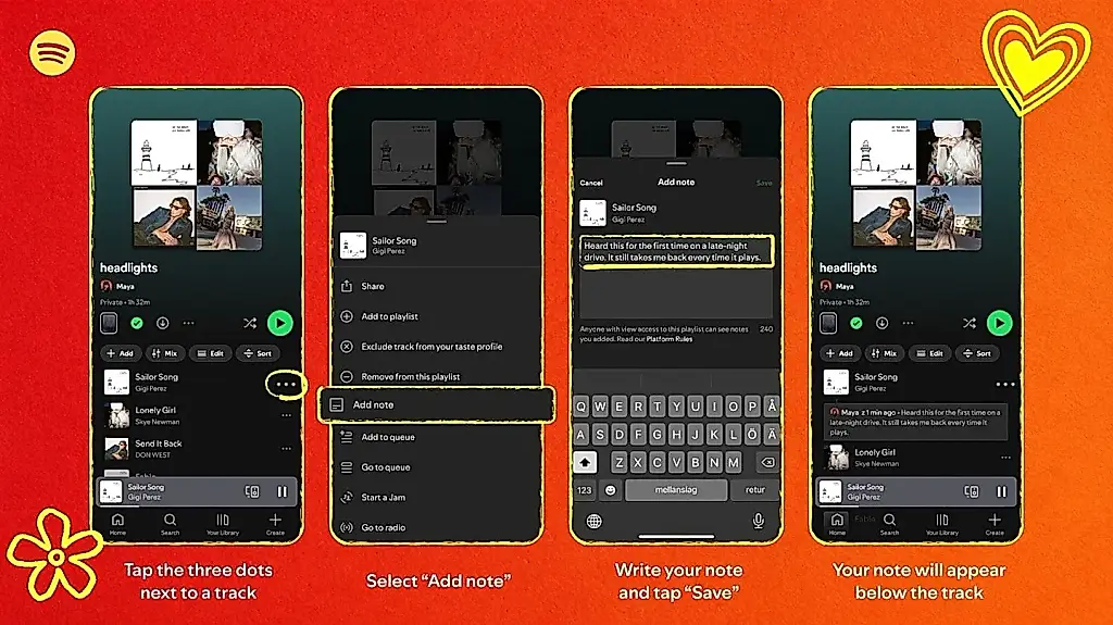 La nueva función de Spotify: notas en las canciones